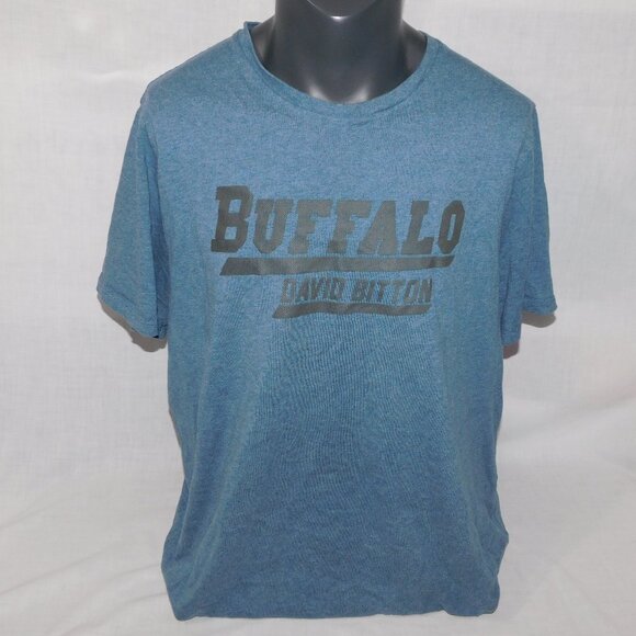 Buffalo David Bitton Mens 2XL Blue Gray Spellout T shirt - Picture 1 of 7